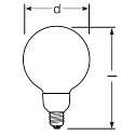 RADIUM LED Filament Gobelampe STAR G80 / 100 DM 927, E27, Ø 8cm, 11W 2700K 1521lm 330°, dimmbar, Glas matt