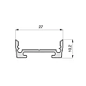 RADIUM Aluminium U-Profil Flach (Aufbau) MEDIUM U-FLAT 27/10.2/B2C2, für 2 LED Strips, Länge 200cm, schwarz