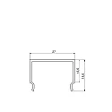 RADIUM accessories profile cover PROFIL M / COVER MEDIUM SQUARE 27/14 C2 - 3M / FROSTED square, high, mechanical, satined, white 301cm