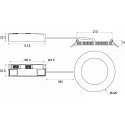 Rutec LED Einbau-Rundpanel TALAN M, IP44, Ø 22cm, 9/14/18W (multi) 2700/3000/4000K (CCT) 110°, starr, weiß / matt