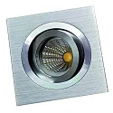 Kardanischer Einbaustrahler MELIMAR, IP20, eckig, 1-fach, exkl. Fassung, Aluminium gebürstet / Ring glänzend