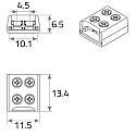 Rutec Zubehör für LED Strip VARDAflex (einfarbig, Breite 0.8cm) - Einspeisungs-Verbinder SCREW, IP20, Schraubkontakte, transparent