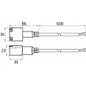 Rutec Zubehör für Outdoor LED Strip VARDAflex ECO AC (RU-(S)7493X) - Einspeiser, IP65, UV-beständig, 230V AC, SKII, mit 60cm Kabel
