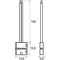 Rutec Zubehör für VARDAflex LED Strips bis 140 LEDs/m – Einspeiser SINGLE PROFI-10, IP20, 12/24V DC, mit 15cm Anschlussleitung