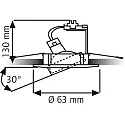 Rutec Alu-Druckguss-Einbaustrahler für MR11 (Ø 3.5cm), IP20, Ø 6.3cm, mit Sprengring, ohne Fassung, schwenkbar, weiß matt