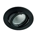 Alu-Druckguss-Einbaustrahler für MR16, IP20, Ø 8.2cm, mit Bajonett, ohne Fassung, schwenkbar, schwarz matt
