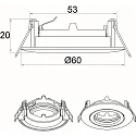 Rutec Einbaustrahler für MR11, 30°, schwenkbar, ohne Sprengring, Alu Druckguss, schwarz matt