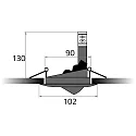 Rutec Alu-Druckguss-Einbaustrahler für MR16, IP20, Ø 10.2cm, kardanisch 30°/355°, mit Frontblende, weiß matt
