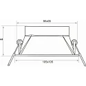 recessed luminaire TOM SQUARE(EMPTY CASE FOR LED MODULE Ø5CM) square, swivelling, without socket IP20, black matt dimmable