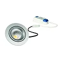 LED Einbaustrahler-Set GAIL ON/OFF, IP40, Plug&Play, 6W 3000K 718lm 36°, schaltbar, schwenkbar, silber