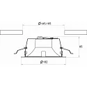 Rutec LED Downlight CYRA+XS, IP20, Ø 18.2cm, 230V, 18/24W (multi), schaltbar, starr, weiß RAL9016, 3000K 60°, Reflektor silber