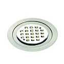 LED Möbeleinbau-Strahler LARA, IP40, rund, Ø 7cm, 12V DC, 2W 3000K 200lm 120°, Mini-AMP, ohne BG, starr, eisen gebürstet