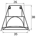 recessed luminaire IP40, white dimmable 85lm 2900-3100K CRI 80-89