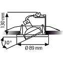 Rutec Stahl-Einbaustrahler für MR16, IP20, Ø 8cm, mit Sprengring, ohne Fassung, 30° schwenkbar, weiß matt