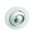 Stahl-Einbaustrahler KUGEL für MR16, IP20, Ø8cm, mit Sprengring, ohne Fassung, kardanisch 30°/180°, weiß matt