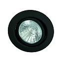 Stahl-Einbaustrahler für MR16, IP20, Ø 8cm, mit Frontblende, ohne Fassung, 30° schwenkbar, schwarz matt