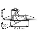 Rutec Alu-Druckguss-Einbaustrahler für MR16, IP20, Ø 9.3cm, Einsatz abziehbar, ohne Fassung, kardanisch 30°/360°, weiß matt