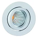 V2A Edelstahl-Einbaustrahler TULKA für MR16, IP20 , rund, Ø 8.2cm, Einsatz abziehbar, schwenkbar, weiß glänzend