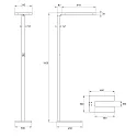 Rutec Projekt LED Stehleuchte BRONWE, Direkt/Indirekt, mit Sensoren + Touch-Dimmer, 195cm, UGR <19, 80W 3000K 8000lm 120°