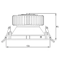 Rutec Projekt LED Einbaustrahler NINQITA COB, IP40, rund, CRI80, starr, exkl. BG, weiß, 400mA, 15W 4000K 53°