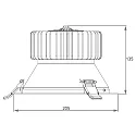 Rutec Projekt LED Einbaustrahler NINQITA COB, IP40, rund, CRI80, starr, exkl. BG, weiß, 1200mA, 50W 4000K 48°