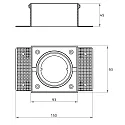 ceiling recessed luminaire VANYA 1 flame, swivelling, square, flush IP20, white dimmable