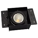 Einbaustrahler VANYA für Ø 5cm Leuchtmittel (exkl.), IP20, quadrisch, randlos, 1-flammig, schwenkbar, drehbar, schwarz