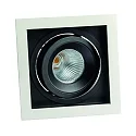LED Einbaustrahler CORU-50K, IP20, 1-flammig, quadratisch, kardanisch, exkl. Leuchtmittel / Fassung / BG, weiß