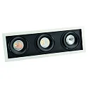 LED Einbaustrahler CORU-50K, IP20, 3-flammig, eckig, kardanisch, exkl. Leuchtmittel / Fassung / BG, weiß