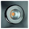 LED Einbaustrahler RINCA COB, IP20, quadratisch, 350mA, 8W 2700K 694lm 25°, CRI >90, schwenkbar, drehbar, eisen gebürstet