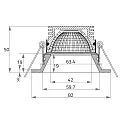 Rutec Projekt LED Glaseinbaustrahler HYELLE COB 25°, 8W, 3000K, IP20, CRI80, 350mA,starr, rund, marmor