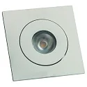 LED Lichtpunkt MENTE COB, IP20, 350mA, 1W 3000K 20°, Linsenoptik, schwenkbar, exkl. BG, sandweiß, quadratisch, 5.2cm
