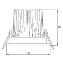 Rutec Projekt LED Einbaustrahler GLIN COB, IP40, rund, Ø 11.6cm, 500mA, 20W 3000K 1968lm 24°, schwenkbar, exkl. BG, weiß