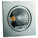 LED Einbaustrahler GLIN COB, IP40, quadratisch, 11.6cm, 500mA, 20W 3000K 1968lm 24°, schwenkbar, exkl. BG, silber