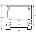 Rutec Projekt U profile UP18/12 / 2M, anodised aluminium