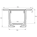 Rutec Projekt Einbau-Kragenprofil TKP18/18, tief, für LED Strips bis 1.2cm Breite, Aluminium eloxiert, 200cm