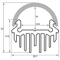 Rutec Projekt tube profile RPD21 / 2M, anodised aluminium