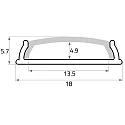 Rutec Projekt U profile BENDABLE FUP18/6B flat, bendable, aluminium