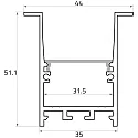 Rutec Projekt Kragenprofil TKP35/51, tief, rückversetzt, für LED Strips bis 3.15cm Breite, Aluminium eloxiert, 200cm, schwarz