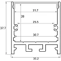 U profile TUP35/35 surface-mounted version, anodised aluminium