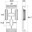 Rutec Projekt Befestigungsclips für Aluminium-Sockelleisten PFG400 / PFG401 / PFG403 / PFG404 / PFG405 / PFG406, 6.4x3.2cm, Kunststoff