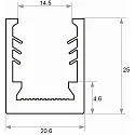 Rutec Projekt mounting profile VARDAFLEX PLATIN Q - SILICONE ANOLE BLACK- 1M flexible, white