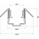 Rutec Projekt corner profile VARDAFLEX NEON/PLATIN SVQ/TVQ - 45° TILTED- 2M, aluminium