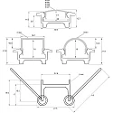 Rutec Projekt Kragenprofil Alu Profi 23/12K, flach, für Strip bis 1.82cm Breite, Aluminium eloxiert, 200cm