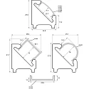 Rutec Projekt Eckprofil 22/22E, 45° geneigt, für Strip bis 1.82cm Breite, Aluminium, 200cm