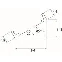 Rutec Projekt Montageklammer 30° / 60°, 3 x 2.26 x 1.5cm