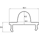Rutec Projekt Profil-Abdeckung Linse, für  PFH405/8 / PFH415/8 / PFH425 / PFH435 / PFH455, Polycarbonat (PC), 200cm, 60°