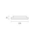 SIGOR LED Aufbauleuchte SHINE, 220mm, 110°, 8/10/15W, 3000/4000K, 800/900/1350lm, Ra90, DALI, IP20, weiß