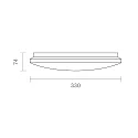 SIGOR LED Aufbauleuchte MOON 3-CCT, IP44 IK05, bombiert mit Abstandhalter, schaltbar, weiß, Ø 33cm, 18W 3000/4000/5700K 1900lm 120°