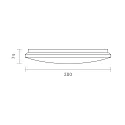 SIGOR LED Aufbauleuchte MOON 3-CCT, IP44 IK05, bombiert mit Abstandhalter, schaltbar, weiß, Ø 38cm, 24W 3000/4000/5700K 1254lm 120°